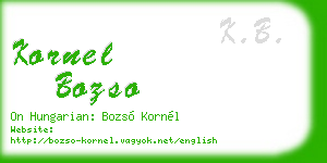 kornel bozso business card